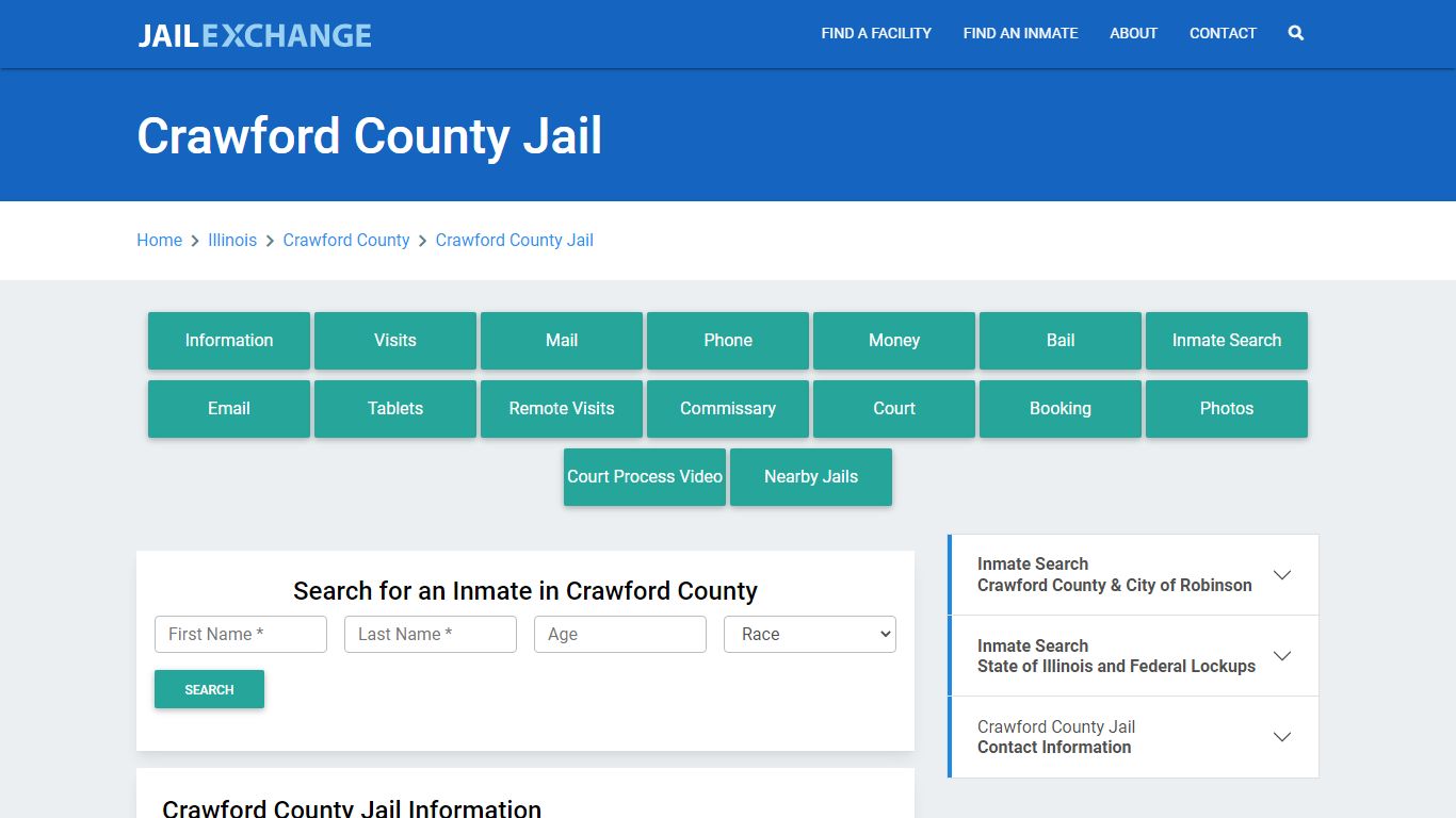 Crawford County Jail Roster Lookup, IL, Inmate Search